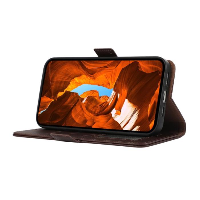 ABEEL - ABEEL Google Pixel 9a Skal Litchi Textur Läder RFID Blocker - Svart