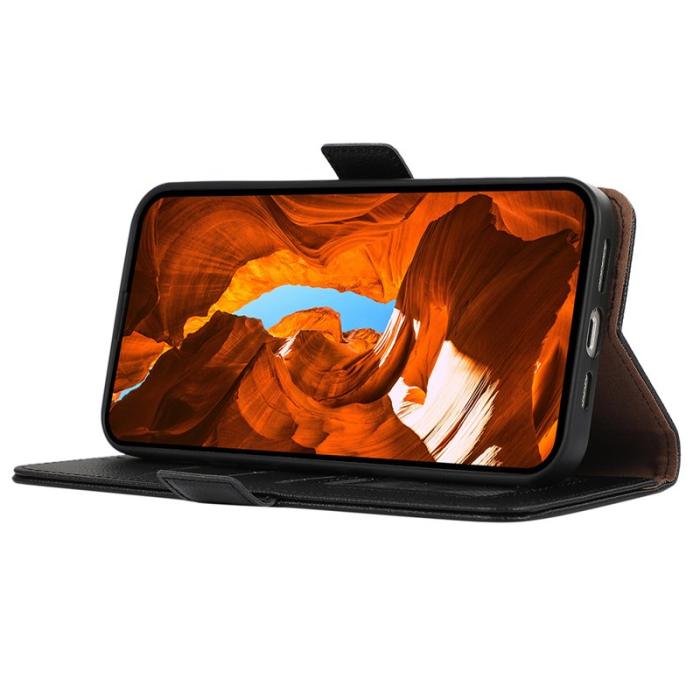 ABEEL - ABEEL Google Pixel 9a Skal Litchi Textur Läder RFID Skydd Brun