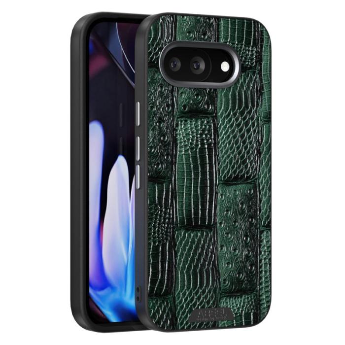 ABEEL - ABEEL Google Pixel 9a Mobilskal MagSafe Äkta Läder Grön