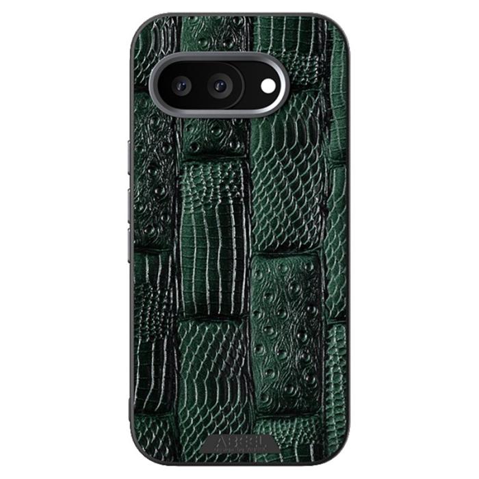 ABEEL - ABEEL Google Pixel 9a Mobilskal MagSafe Äkta Läder Grön