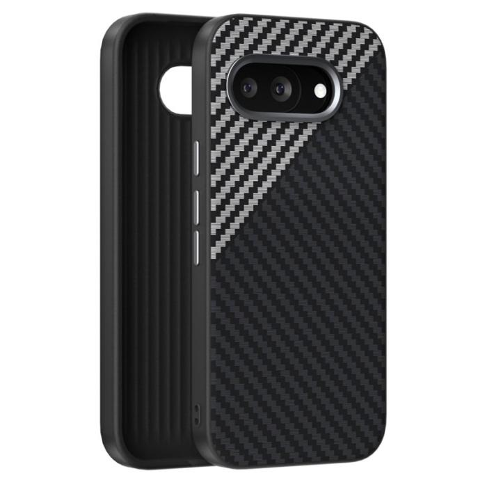 ABEEL - ABEEL Google Pixel 9a Skal MagSafe Kolfiber Svart/Silver