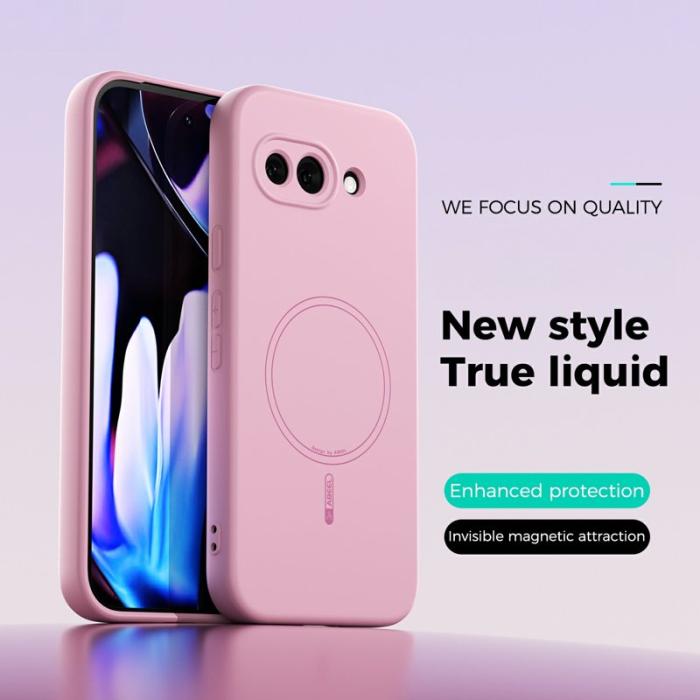 ABEEL - ABEEL Google Pixel 9a Skal MagSafe Kompatibel Silikon Rosa