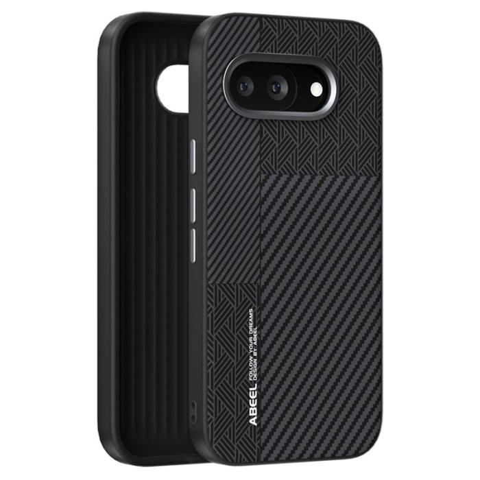 ABEEL - ABEEL Google Pixel 9a Skal PC TPU Aluminium PU Läder - Textur 1