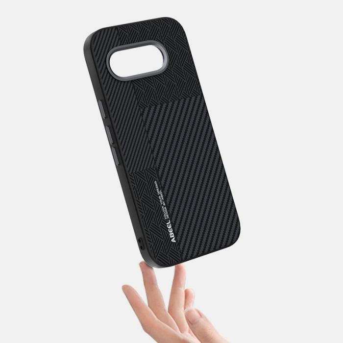 ABEEL - ABEEL Google Pixel 9a Skal PC TPU Aluminium PU Läder - Textur 1