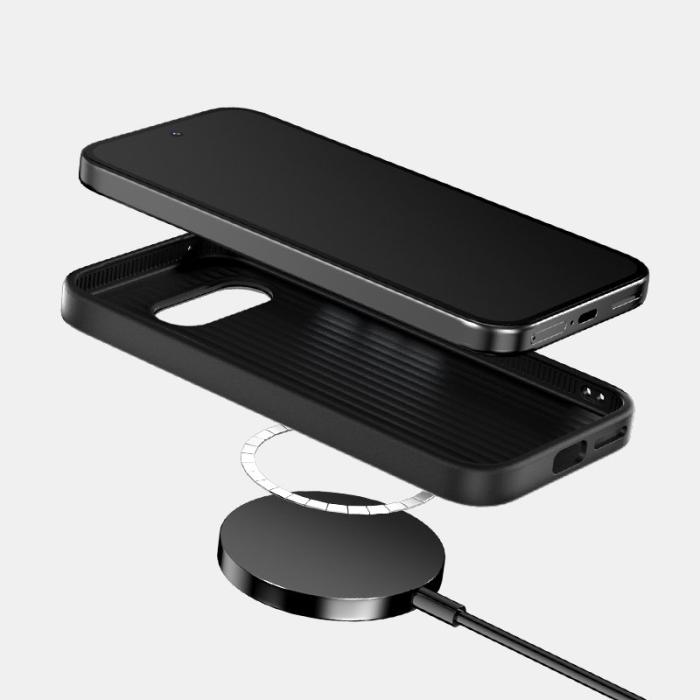 ABEEL - ABEEL Google Pixel 9a Skal PC TPU Aluminium PU Läder - Textur 1