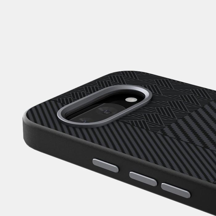 ABEEL - ABEEL Google Pixel 9a Skal PC TPU Aluminium PU Läder - Textur 1