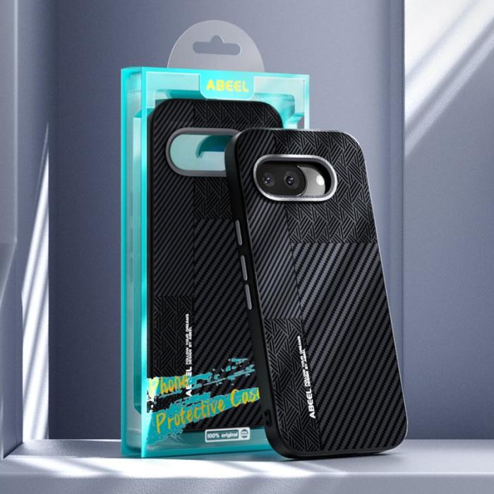 ABEEL - ABEEL Google Pixel 9a Skal PC TPU Aluminium PU Läder - Textur 1