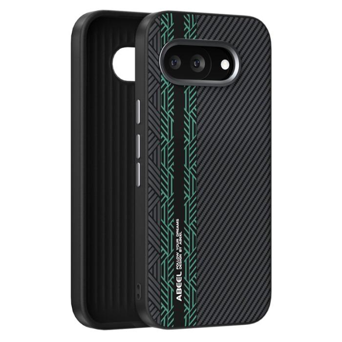 ABEEL - ABEEL Google Pixel 9a Skal PC TPU Aluminium PU Läder - Textur 2