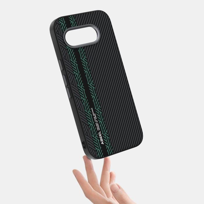 ABEEL - ABEEL Google Pixel 9a Skal PC TPU Aluminium PU Läder - Textur 2