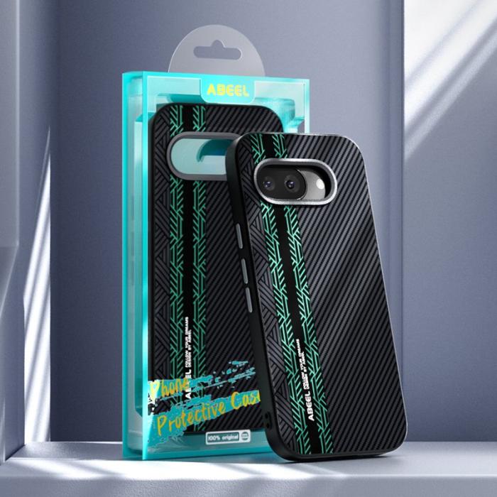 ABEEL - ABEEL Google Pixel 9a Skal PC TPU Aluminium PU Läder - Textur 2