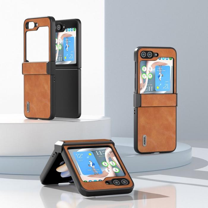 ABEEL - ABEEL Hinge Design Fodral för Samsung Galaxy Z Flip5 5G - Brun