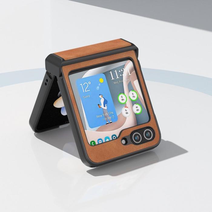 ABEEL - ABEEL Hinge Design Fodral för Samsung Galaxy Z Flip5 5G - Brun
