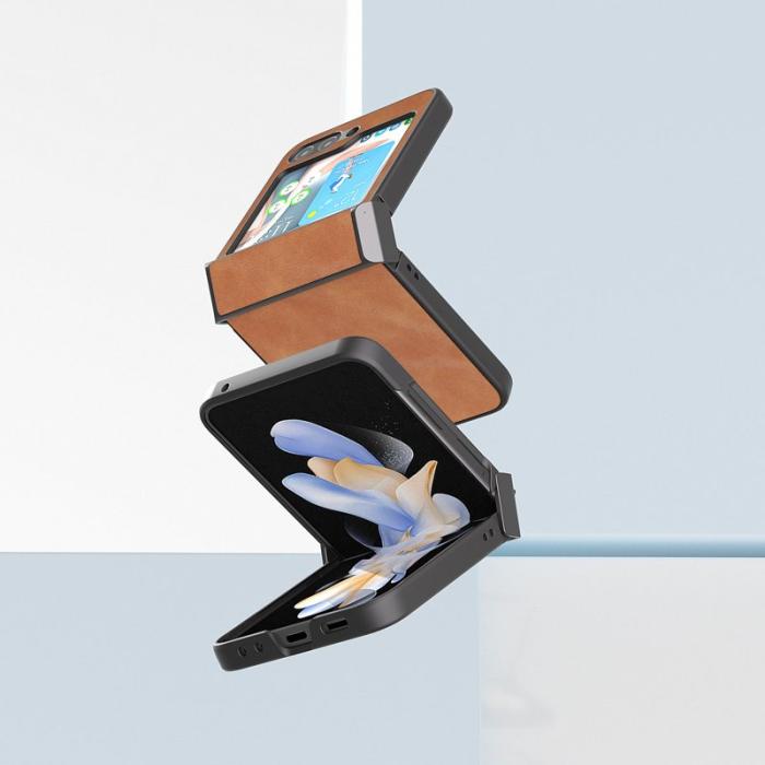 ABEEL - ABEEL Hinge Design Fodral för Samsung Galaxy Z Flip5 5G - Brun
