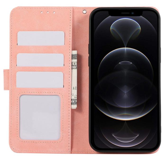 ABEEL - ABEEL iPhone 12 / 12 Pro Fodral RFID Blocker Läder - Rosa