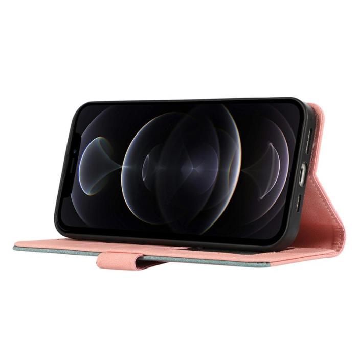 ABEEL - ABEEL iPhone 12 / 12 Pro Fodral RFID Blocker Läder - Rosa