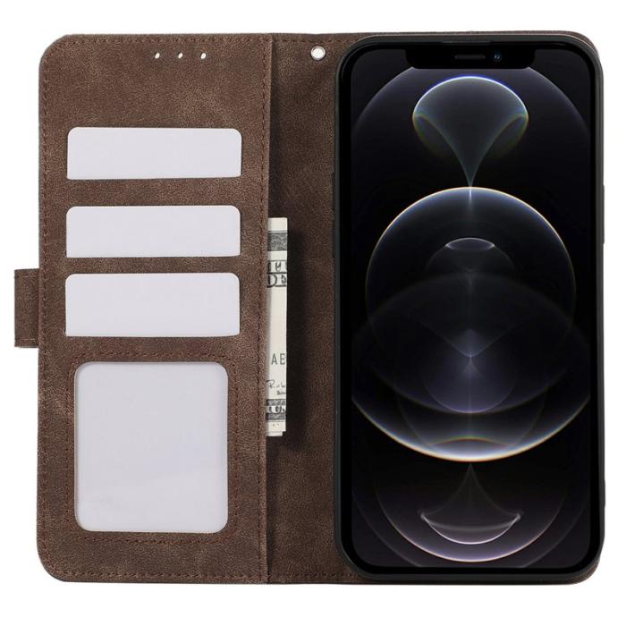 ABEEL - ABEEL iPhone 12 / 12 Pro Fodral RFID Skydd Läder Brun