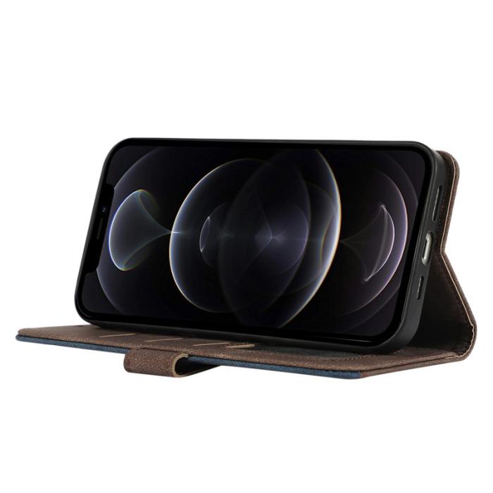 ABEEL - ABEEL iPhone 12 / 12 Pro Fodral RFID Skydd Läder Brun