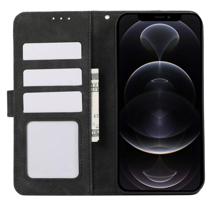 ABEEL - ABEEL iPhone 12 / 12 Pro Skal RFID Blocker Läder Fodral Svart