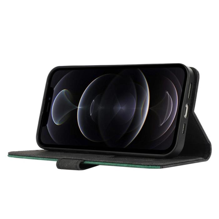 ABEEL - ABEEL iPhone 12 / 12 Pro Skal RFID Blocker Läder Fodral Svart