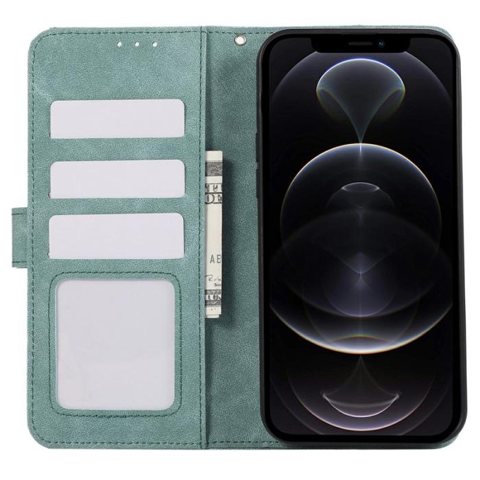 ABEEL - ABEEL iPhone 12 / 12 Pro Skal RFID Blocking Läder - Baby Blue