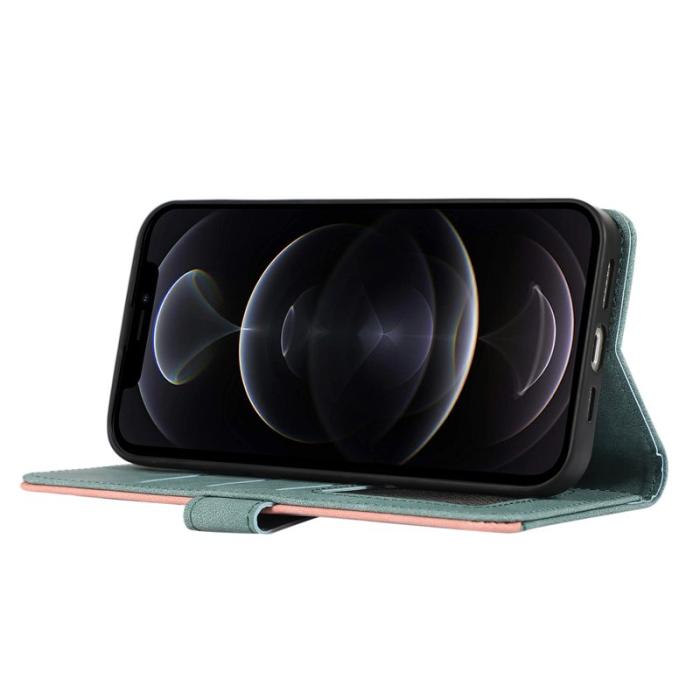 ABEEL - ABEEL iPhone 12 / 12 Pro Skal RFID Blocking Läder - Baby Blue