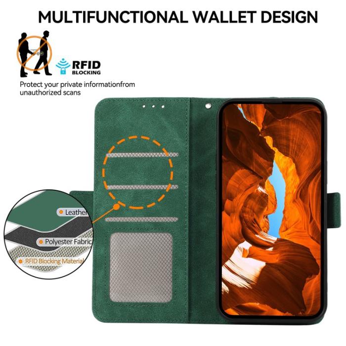 ABEEL - ABEEL iPhone 12 Pro Fodral Läder RFID Skydd Grön