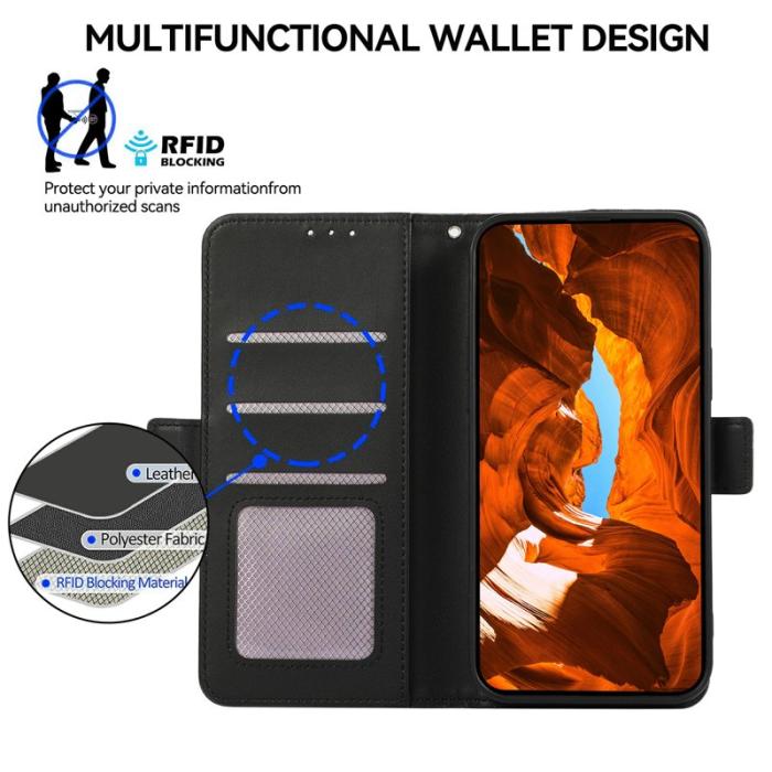 ABEEL - ABEEL iPhone 12 Pro Max Wallet Case Läder Ställfodral Svart