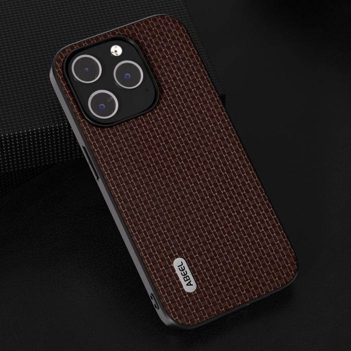 ABEEL - ABEEL iPhone 13 Pro Fodral Lyxigt Läder Coated PC+TPU Kaffe