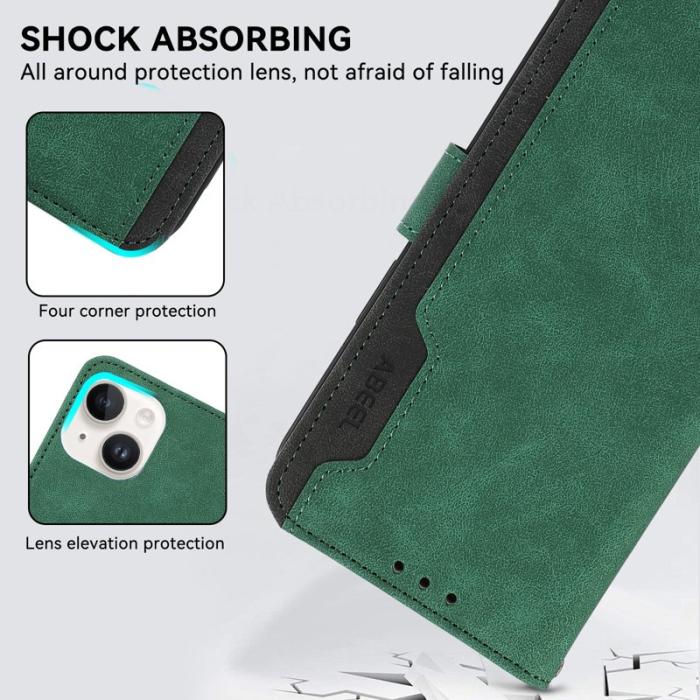 ABEEL - ABEEL iPhone 13 Pro Fodral RFID Blockering Grön Läder