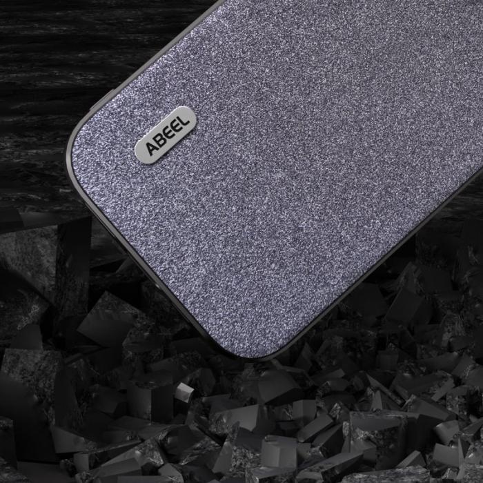 ABEEL - ABEEL iPhone 13 Pro Max Fodral Glitter PU Läder Svart