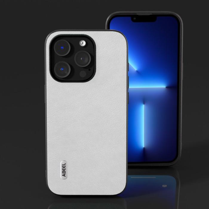 ABEEL - ABEEL iPhone 13 Pro Max Skal Drop-Proof Litchi Textur Vit