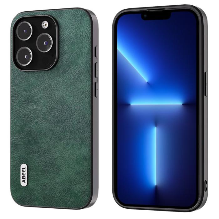 ABEEL - ABEEL iPhone 13 Pro Max Skal Drop-Proof PU Läder Grön