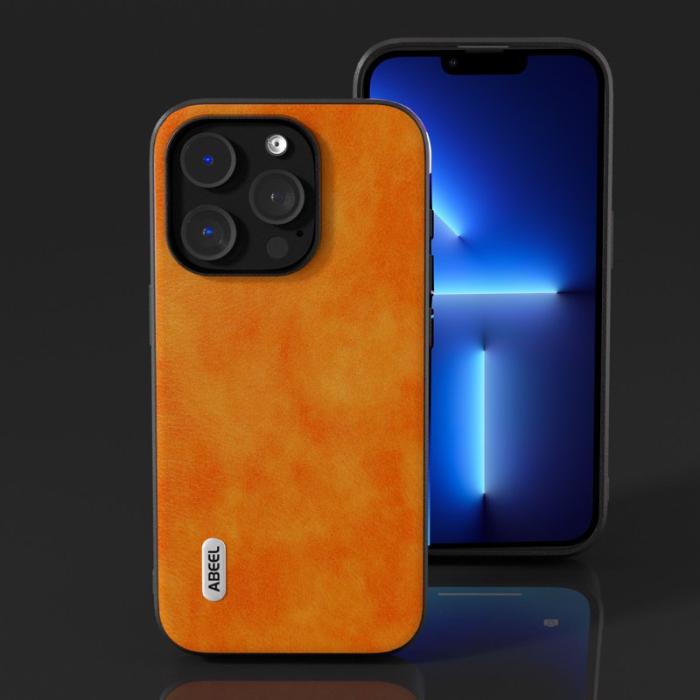 ABEEL - ABEEL iPhone 13 Pro Max Skal Drop-Proof PU Läder Orange