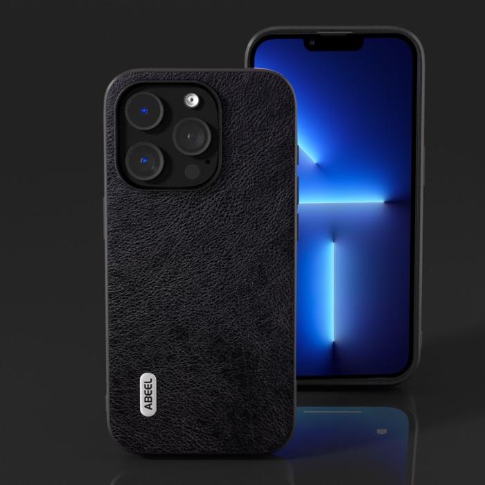 ABEEL - ABEEL iPhone 13 Pro Max Skal Drop-Proof PU Läder Svart