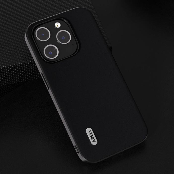 ABEEL - ABEEL iPhone 13 Pro Max Skal Silky Cowhide Läder Svart