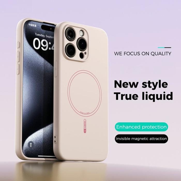 ABEEL - ABEEL iPhone 13 Pro Skal MagSafe Liquid Silicone Beige