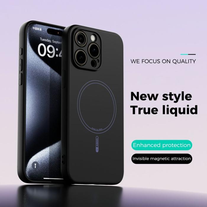 ABEEL - ABEEL iPhone 13 Pro Skal MagSafe Liquid Silicone Svart