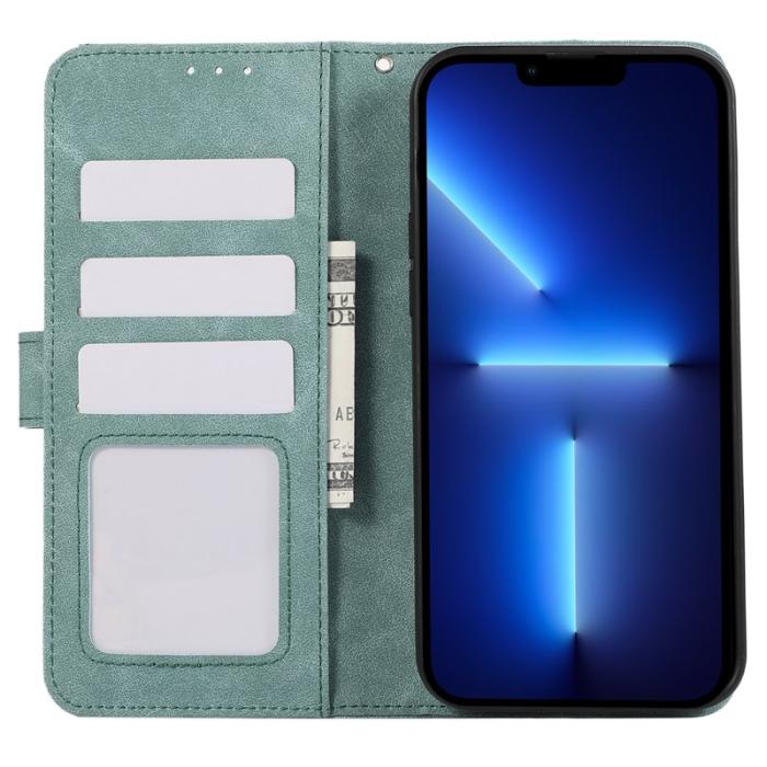 ABEEL - ABEEL iPhone 13 Pro Wallet Case RFID Blocking Läder - Baby Blue