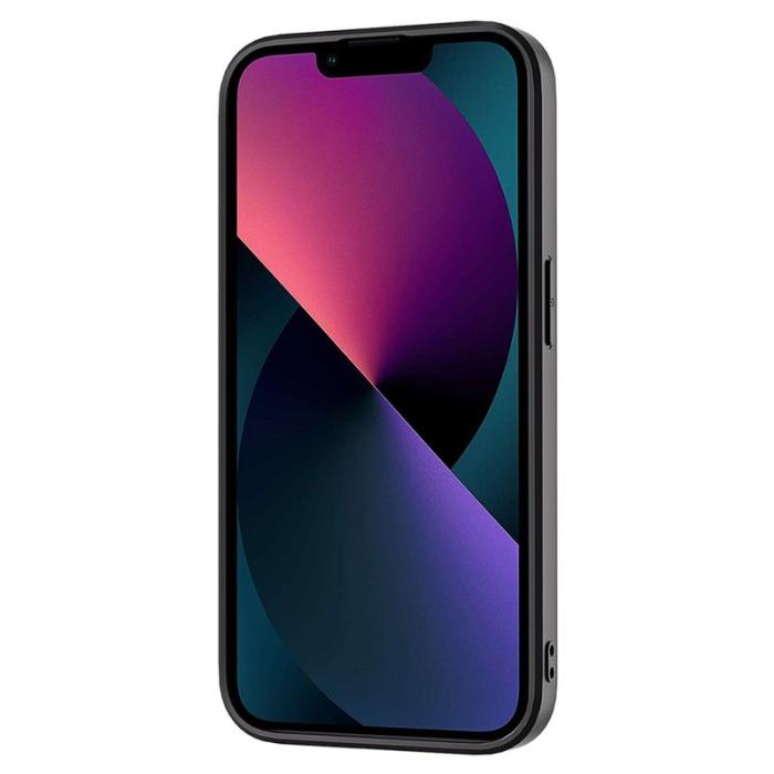 ABEEL - ABEEL iPhone 13 Skal Leopard Textur PU Läder TPU PC Silver