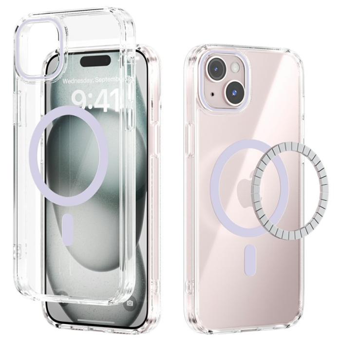ABEEL - ABEEL iPhone 13 Skal MagSafe Anti Scratch Klar TPU Lila