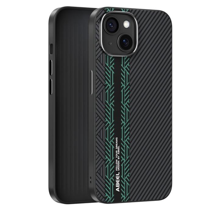 ABEEL - ABEEL iPhone 13 Skal PC TPU Aluminium PU Läder MagSafe - Textur 2