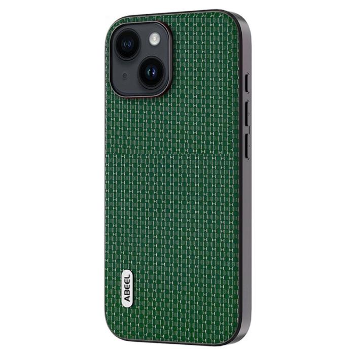 ABEEL - ABEEL iPhone 13 Skal Slim Cowhide Läder Grön