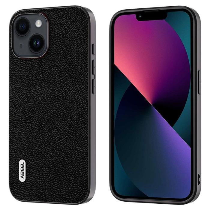 ABEEL - ABEEL iPhone 13 Skal Ultra-Tunt Läder Svart