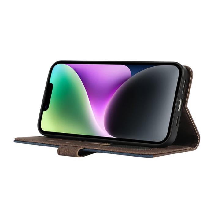 ABEEL - ABEEL iPhone 14 Plus Fodral PU Läder RFID Skydd Flip - Brun