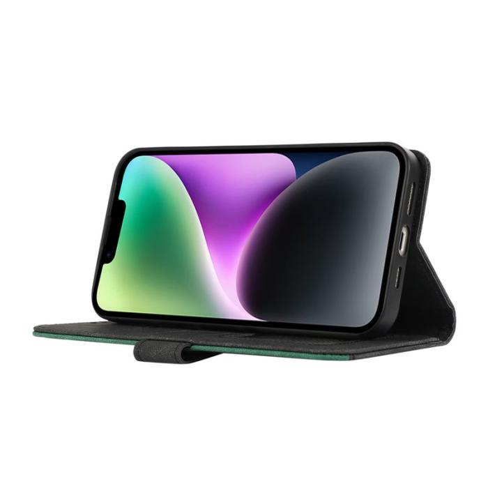 ABEEL - ABEEL iPhone 14 Plus Fodral PU Läder RFID Skydd Flip Svart