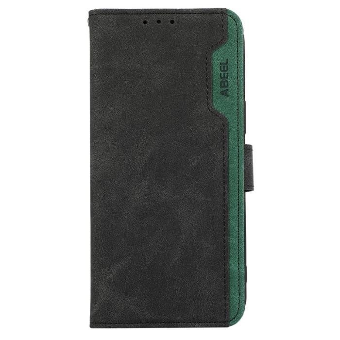 ABEEL - ABEEL iPhone 14 Plus Fodral PU Läder RFID Skydd Flip Svart