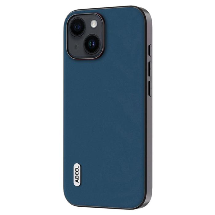ABEEL - ABEEL iPhone 14 Plus Skal Chockskydd Läder Blå
