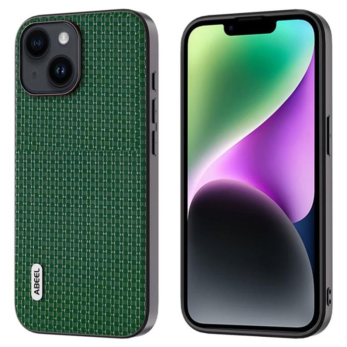 ABEEL - ABEEL iPhone 14 Plus Skal i Läder med Textur - Grön