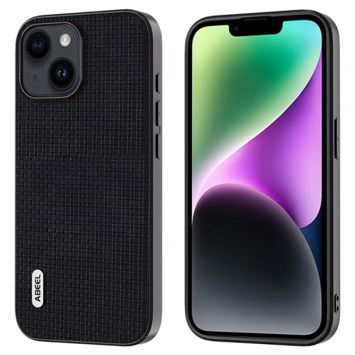 ABEEL - ABEEL iPhone 14 Plus Skal i Läder och TPU - Svart