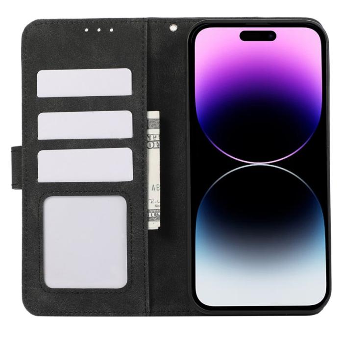 ABEEL - ABEEL iPhone 14 Pro Fodral Läder RFID Blockering Svart